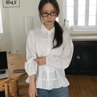 Polti Peach Brushed Frill Blouse