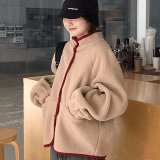 Pelmin Color Block Over Tumble Fleece Jumper