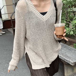 Peanut Stripe HalfButton Sleeveless