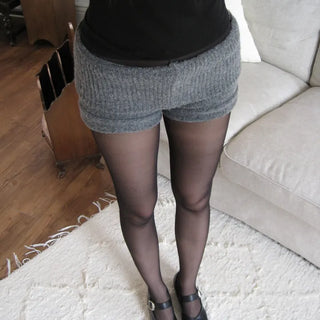 Folding wrap knit leggings shorts