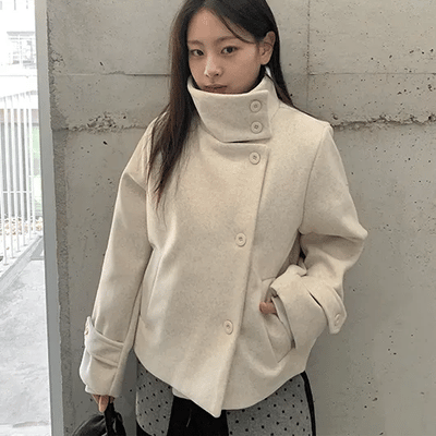 Hanpori Quilted High-Neck Short Coat