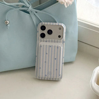 Candy Stripe MagSafe Card Slot Wallet Pocket Case