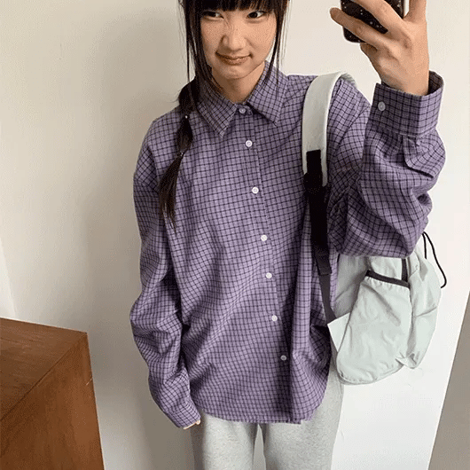 Tilta Do Check Oversized Long Sleeve Shirt