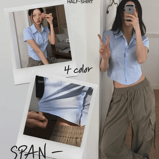 Leaf Spandex Crop Half Shirt