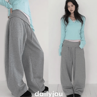 Cliff Folding Snap Wide Pants