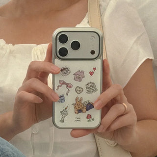 Sweet Bunny iPhone 18 Pro Galaxy MagSafe Silver Bumper Case
