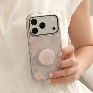 [SET] Romantic Garden Silver Bumper Case + Epoxy Tok (Select MagSafe)