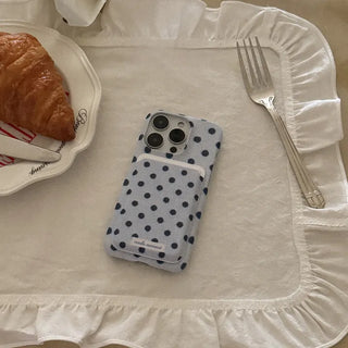 Fabric Dot MagSafe Card Slot Wallet Pocket Case