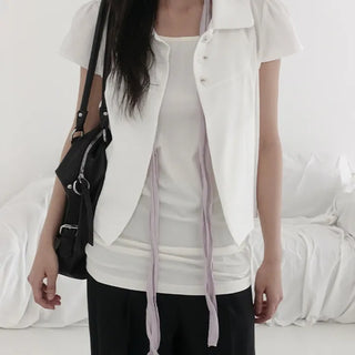 Refon Slim Wrinkle Pleated Long Scarf