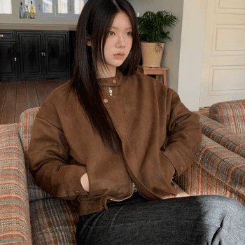 Delo Suede Oversized Blouson Jumper