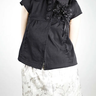 Flare button blouse