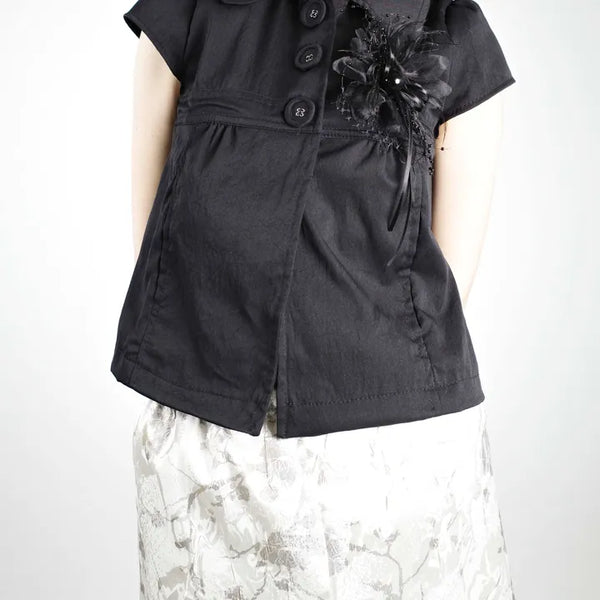Flare button blouse