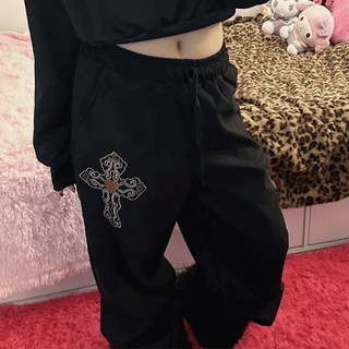 cross stud pants