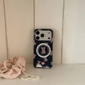 Denim Cat iPhone MagSafe Grip Talk Holder Epoxy
