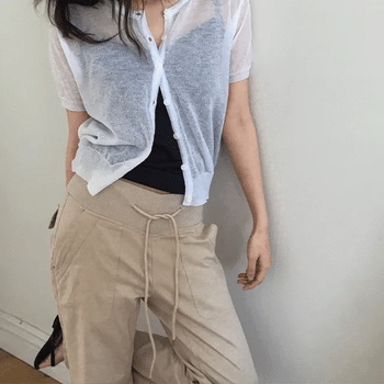 Kerbin Daily Short-Sleeve Knit Cardigan