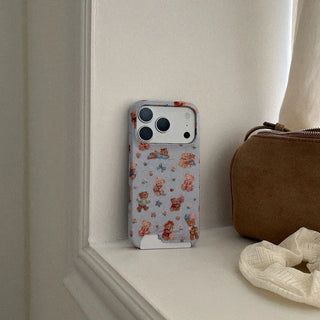 Teddy Story iPhone 17 Pro Card Holder Hard Case