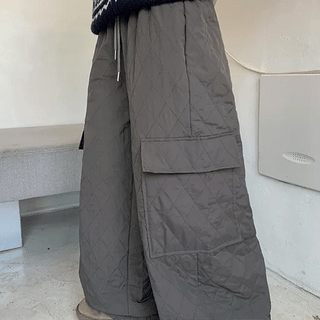 Nikoda Elastic String Quilted Wide Cargo Pants
