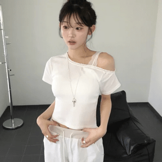 Fates Lace Asymmetrical Top