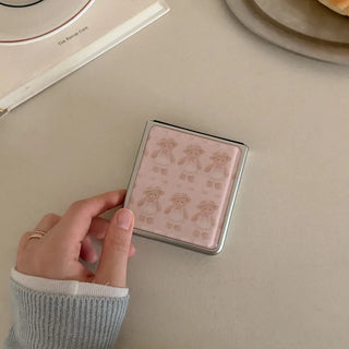 Blooming Teddy Galaxy Z-Flip Fold 8 Epoxy Silver Bumper Case