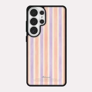 Soft pastel stripe iPhone 18 Pro Galaxy MagSafe Black bumper case