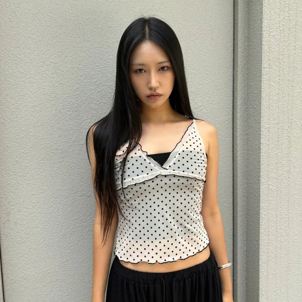 SHEER DOT SLEEVELESS