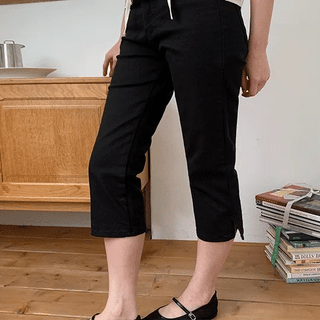 Harley Basic Slit Capri Pants
