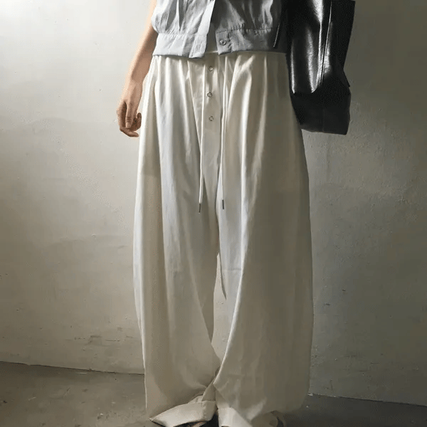 Folding Snap Wide Pants (2 colors)