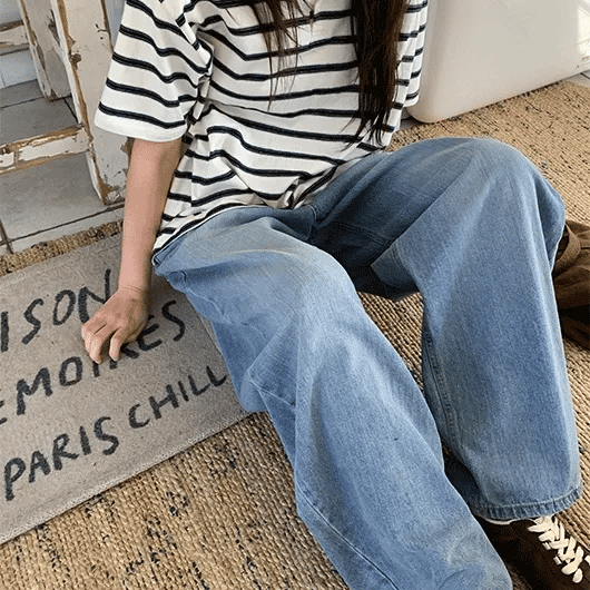 Obe wide denim pants