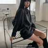 Aki Suede Shirred Shirt Dress