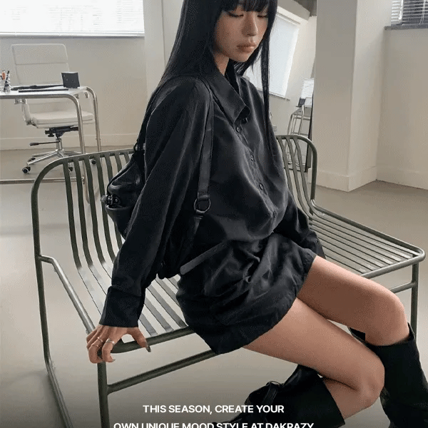 Aki Suede Shirred Shirt Dress