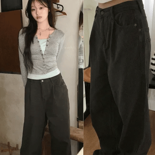 Deep Cotton Loose Wide Pants