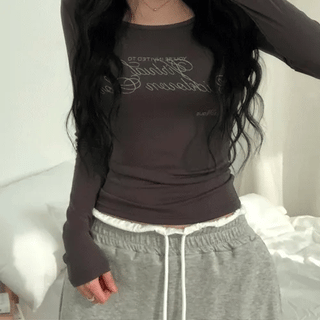 Recommended*CHLOE U-neck long-sleeve t-shirt