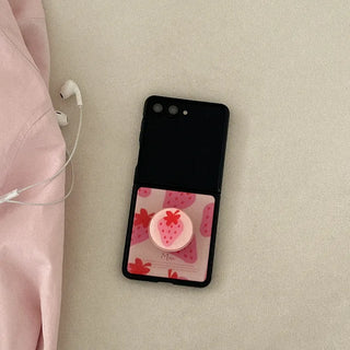 Strawberry Delight Pattern Galaxy Epoxy Zflip Fold 8 Black Bumper Phone Case