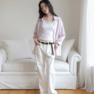 Dense Semi-Bootcut Cotton Pants