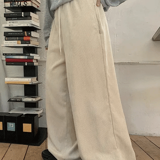 Hanabi Elastic Corduroy Wide Jogger Pants