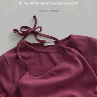 /Sleeveless SET Peach Layered Tee