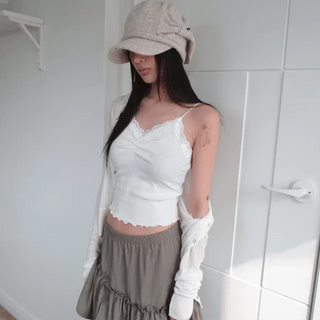 FLORAL LACE Sleeveless Layered Long Sleeve T-shirt 2CO