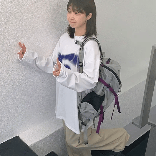 Shimoko Spray Print Long Sleeve Oversized Tee