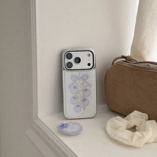 Blueberry Picnic iPhone 18 Pro Galaxy Epoxy MagSafe Silver Bumper Case