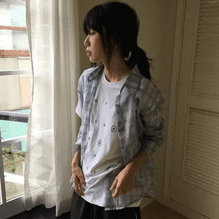 Rimu Summer Loose Fit See-through Check Shirt