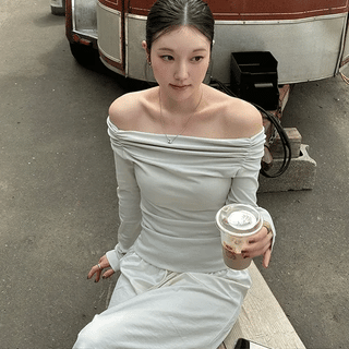 Malt Off-shoulder Shirred Tee
