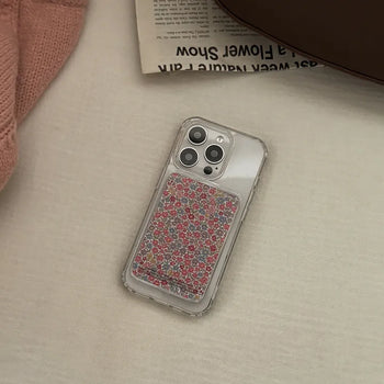 Dried Blossom Pattern MagSafe Transparent Card Wallet Pocket Case