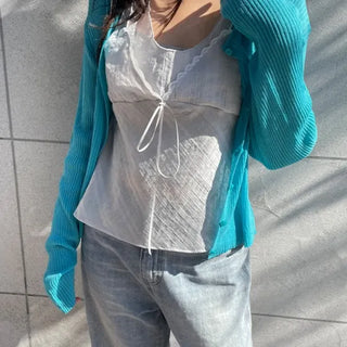 Monia Summer Chiffon Layered Sleeveless Blouse