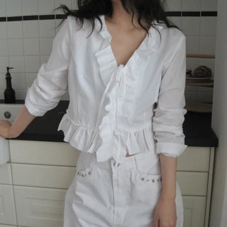 Rough Frill Shirring Blouse