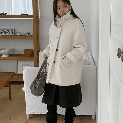 Riallo High-Neck Boucle Half Coat
