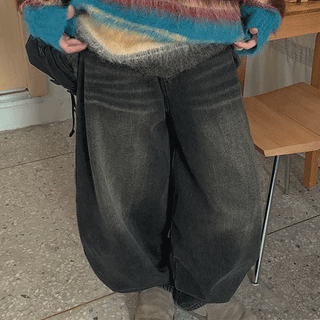 Hoam Balloon Wide Denim Fleece Pants