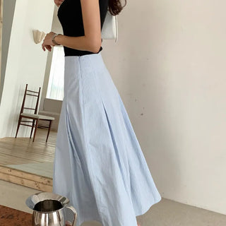 Miller striped pintuck skirt