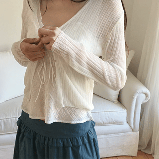 Seb Ribbed Knit V-Neck Cardigan