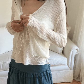 Seb Ribbed Knit V-Neck Cardigan
