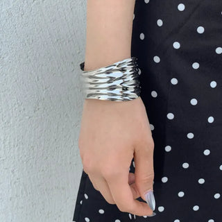 Wood marble bangle